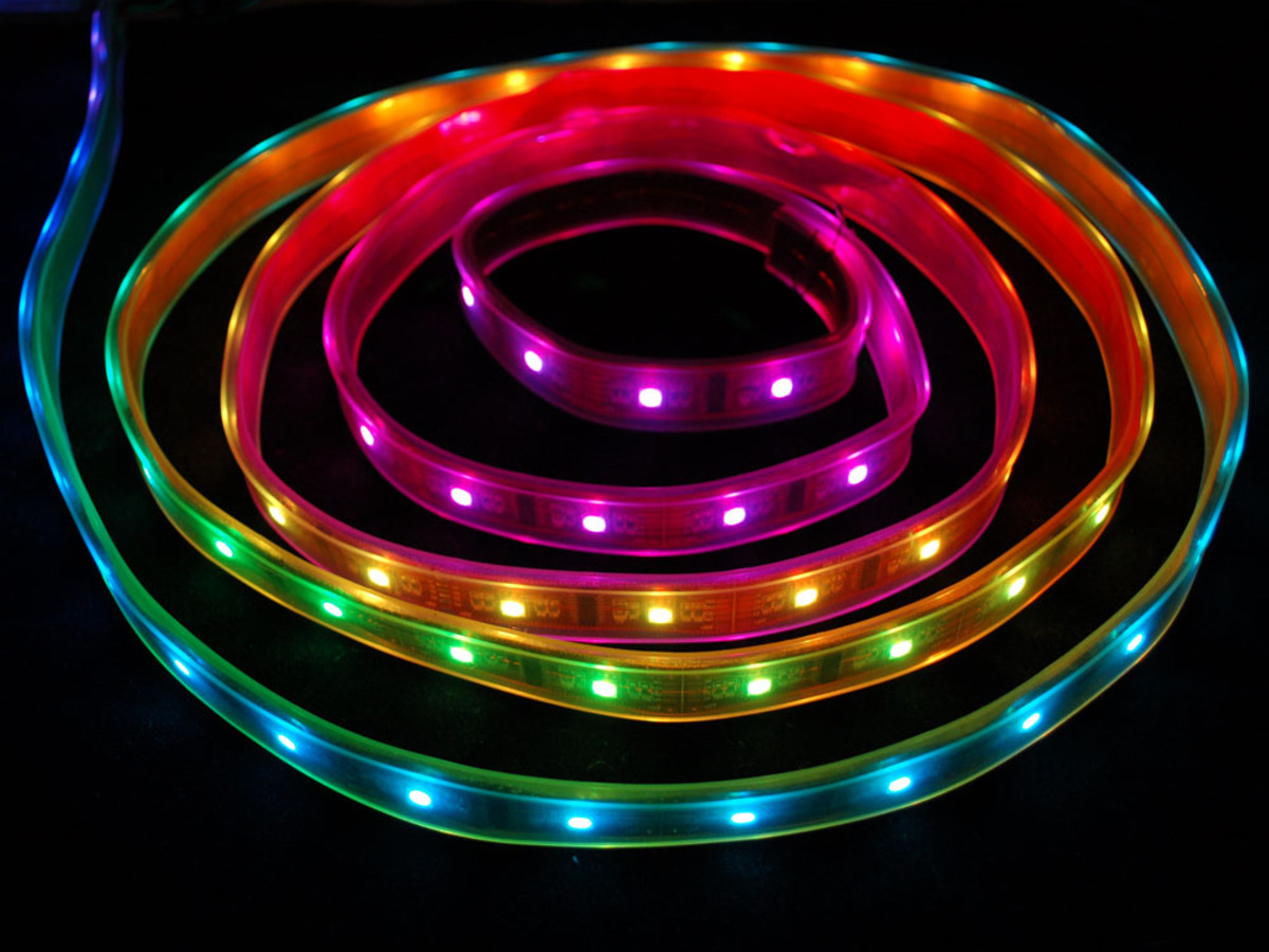 1 m LED RGB Strip Leiste Band SMD 5050 mit 30 LEDs ink Netzteil+Touch  Controller + Fernbedienung Komplett Set-IP65 Wasserdicht-Mehrfarbig