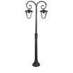 Doppel Gartenlaterne 140cm für E27 LED-Lampen, schwarz