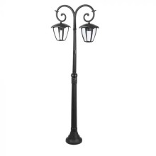 Doppel Gartenlaterne 140cm für E27 LED-Lampen, schwarz