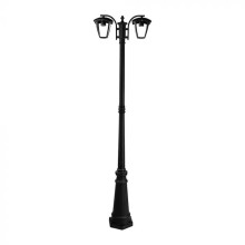 Doppel Gartenlaterne 190cm für E27 LED-Lampen, schwarz