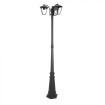 Dreifach Gartenlaterne 190cm für E27 LED-Lampen, schwarz