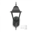 Außenwandleuchte Laterne für E27 LED-Lampen (2 Großen), schwarz matt